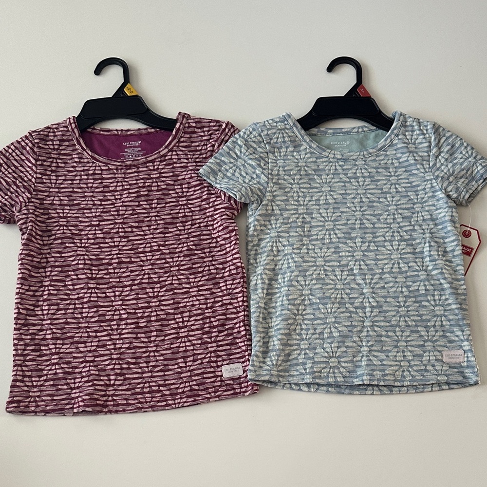 Levis Strauss Signature Girls Floral Jacquard Top Size L